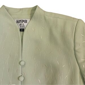 Kasper Suit ~ Mint Green Embroidered